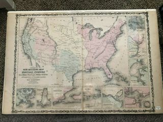1861 Military Map United States By Johnson & Browning