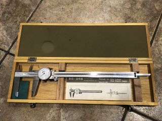 Vintage Mitutoyo 505 - 628 12 Inch Dial Caliper With Case Euc