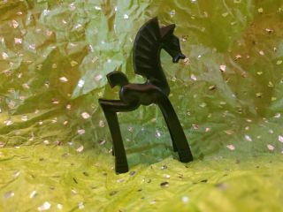 Vtg Nosco/don Manning Art Deco Stylized Black Horse Figurine - 2.  5 " Tall