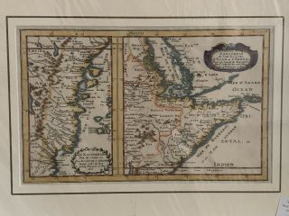 Antique 17thc Engraved Map Of Zanzibar & The East African Coast By N.  Sanson