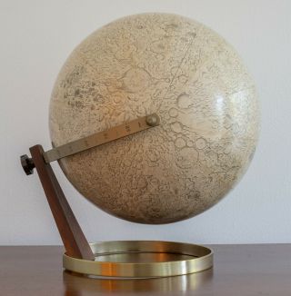 Vtg1960s Rand Mcnally 12” Lunar Globe Moon Mid Century Modern Cram Replogle