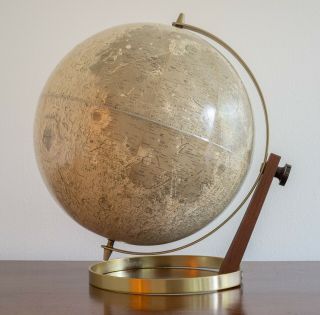 Vtg1960s Rand McNally 12” Lunar Globe Moon Mid Century Modern Cram Replogle 2