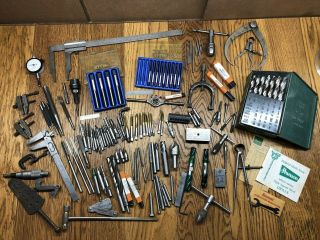 Vintage Machinist Tools,  Screw Wire Drill Gauges,  Scribe,  Ruler,  Starrett