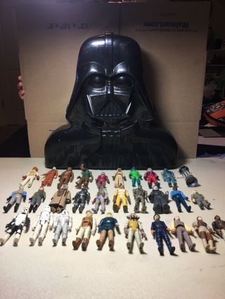 Star Wars Vintage Darth Vader Carrying Case With 30 Figures Boba Fett