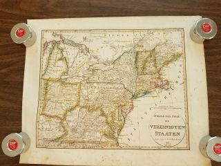 Reichard Antique Map Of United States North 1817 - Rev.  1824 Color 13.  5 " X 16.  5 "