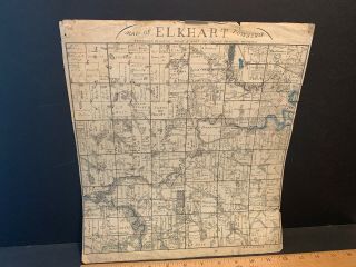 Antique Hand - Drawn Map,  Elkhart Township,  Noble County In,  Rp Hinckley Surveyor
