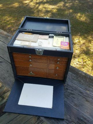 Vintage Gerstner & Sons Traveling Portable Machinist Chest Dentist Case Wood Box