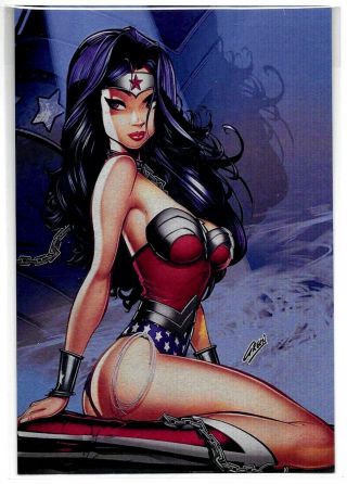 Wonder Woman Bondage Comic Size Exclusive Metal Print By Paul Green