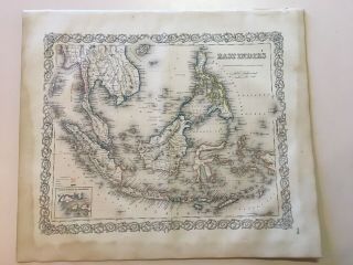 1855 1st Colton Atlas Map East Indies. ,  Info.  16 X 18.  5”.