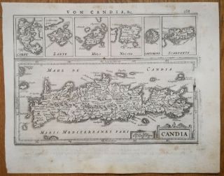 Mercator Atlas Minor Map Candia Crete Corfu Milo Zante - 1651