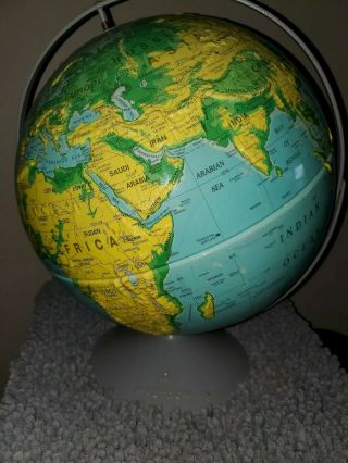 Vintage Nystrom Globe 16 " World Sculptural Relief Map Globe Same Day Ship