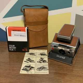 Vintage Polaroid Sx - 70 Folding Land Camera With Case And Impossible Film