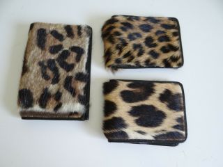 3 Vintage Taxidermy Wallets Of Exotic Fur 2 Zimmerman Nairobi Africa 1 Unmarked