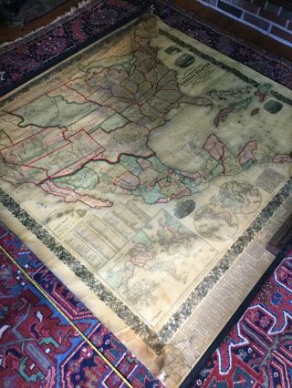 Rare 1859 Mitchells National Wall Map Of The United States And More 66 X 60