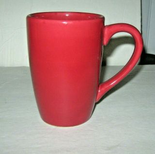 Home American Simplicity Red Stoneware 16oz.  Coffee/tea Mug Hand Painted Euc