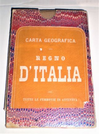 Large Map Of Italy,  Corsica,  Sardinia 1885 In Folder Ferdo Sacchi E Figli