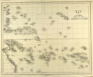 Antique Map Of Islands In The Pacific Ocean By Gall & Inglis C1850 Engraved