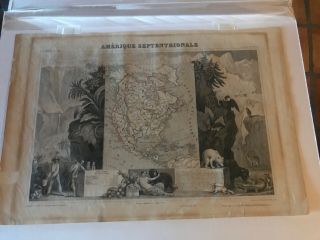 North America - Republic Of Texas Map/ Amerique Septentrionale 1844 Map