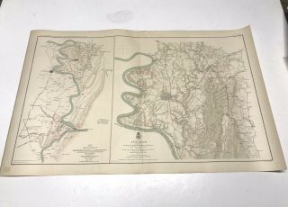 Antique Civil War Map 1862 Antietam Harper’s Ferry Sharpsburg Maryland Campaign