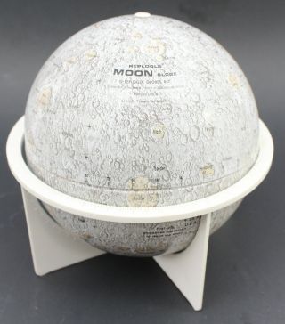 Vintage 1970 Replogle 6 " Moon Globe Showing Apollo 11 With Stand