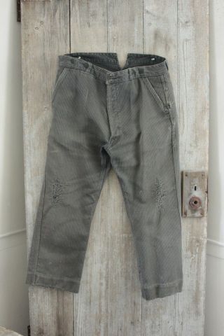 Vintage Pants French Gray Work Wear Men 