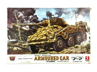 1:32 Vintage Bandai Wwii German Army Sd.  Kfz.  234/2 Puma Armored Vehicle
