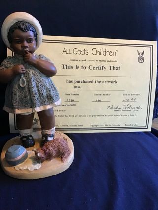 All God’s Children Maya African American Figurine W/ Certificate Martha Holcombe
