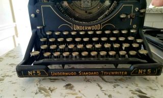 Underwood Typewriter No.  5 Vintage Antique Early 1920 