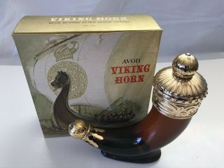 Avon Collectibles Vintage Viking Horn Blue Blazer After Shave Full