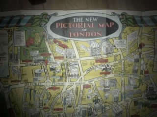 Old Map of England The Pictorial Map of London Cloth Map 3
