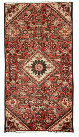 2x4 Oriental Traditional Vintage Wool Hand Knotted Red Floral Geometric Area Rug