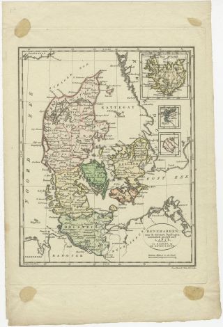 Antique Map Of Denmark By Van Baarsel (c.  1820)