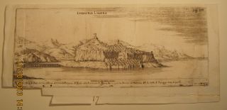 Greece Lasor A Varea 1713 Monemvasia Plan/view Of Veduta Di Malvasia Morea