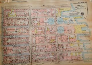 Orig 1925 Atlas Map East Village Tompkins Square Manhattan Ny E 4th - E.  14th St