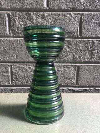 Vintage Two - Tone Green Bulb Forcer/vase 7” Tall