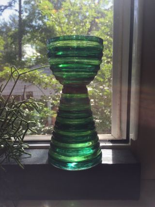 Vintage Two - tone Green Bulb Forcer/vase 7” Tall 2