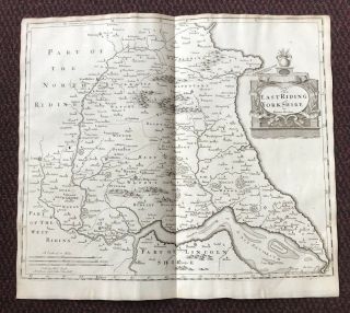 1695 Map Of East Riding Of Yorkshire English Antique Map Robert Morden