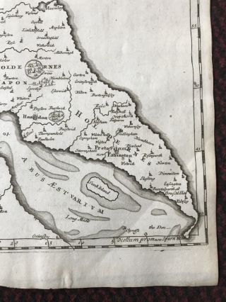 1695 MAP of EAST RIDING of YORKSHIRE English Antique Map Robert Morden 3