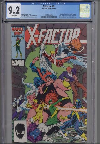 X - Factor 9 Cgc 9.  2 1986 Marvel Comic: Cgc Frame