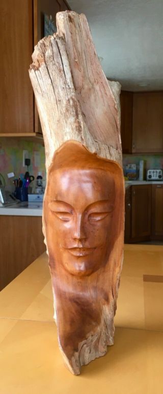 Vintage Koa Wood Carving Of Madame Pele By John Roberts
