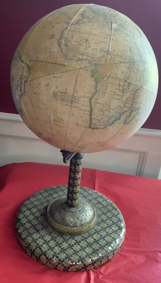 H B Nims Antique Circa 1890 Terrestrial Globe 10 Inch