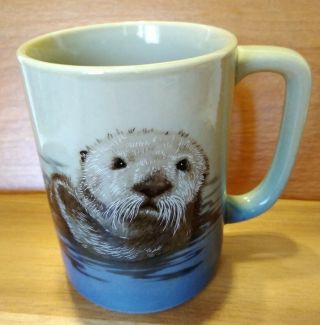 Vinatge Monterey Bay Aquarium Sea Otter Coffee Mug Otagiri