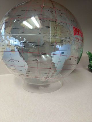 VINTAGE WORLD GLOBE Beefeater Gin Advertising Globe Lucite Spherical Concepts 3