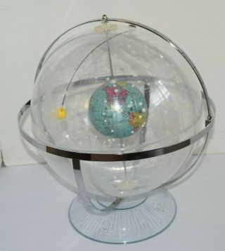 Vintage Hubbard Scientific Universal Transparent Celestial Globe Plastic Chrome