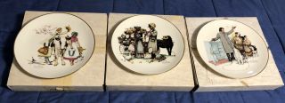 Three Boxed Norman Rockwell Plates By Gorham - Limited Edition