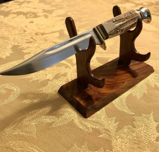 Vintage Othello Anton Wingen Jr Solingen Germany Stag Antler Fixed Blade Knife