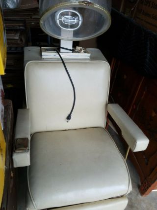Vintage Helene Curtis Beige Salon Hood Dryer Chair