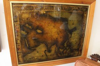 Vintage Framed Map Of Asia By G.  Humble