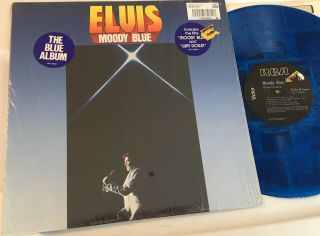 Elvis Presley - Moody Blue - Blue Vinyl Rca Lp Shrink Hype Vinyl Record
