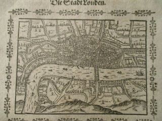 Antique 1658 Map Of City Of London,  Abraham Saur
